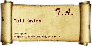 Tuli Anita névjegykártya